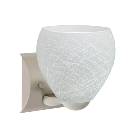 Besa Lighting Bolla Mini Sconce, Cocoon, Satin Nickel Finish, 1x60W Incandescent 1WZ-412260-SN